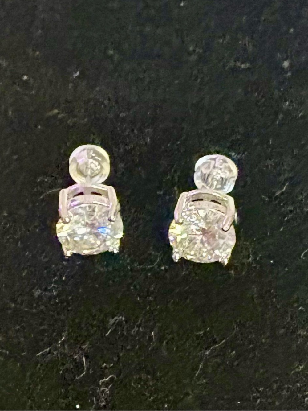 Moissanite and Silver Stud Earrings - Classic Sparkle